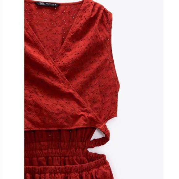 Zara Openwork Embroidered Mini Dress - Picture 6 of 6